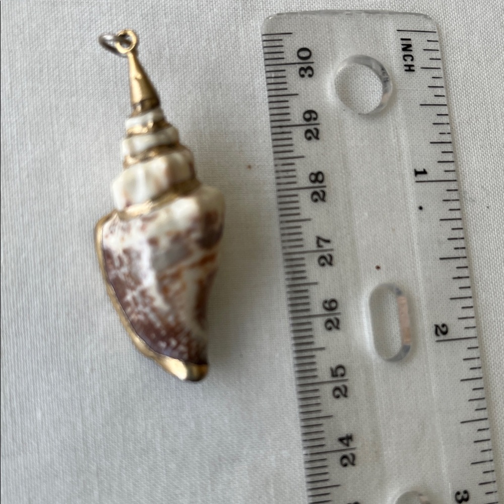 Gold and Brown Shell Pendant